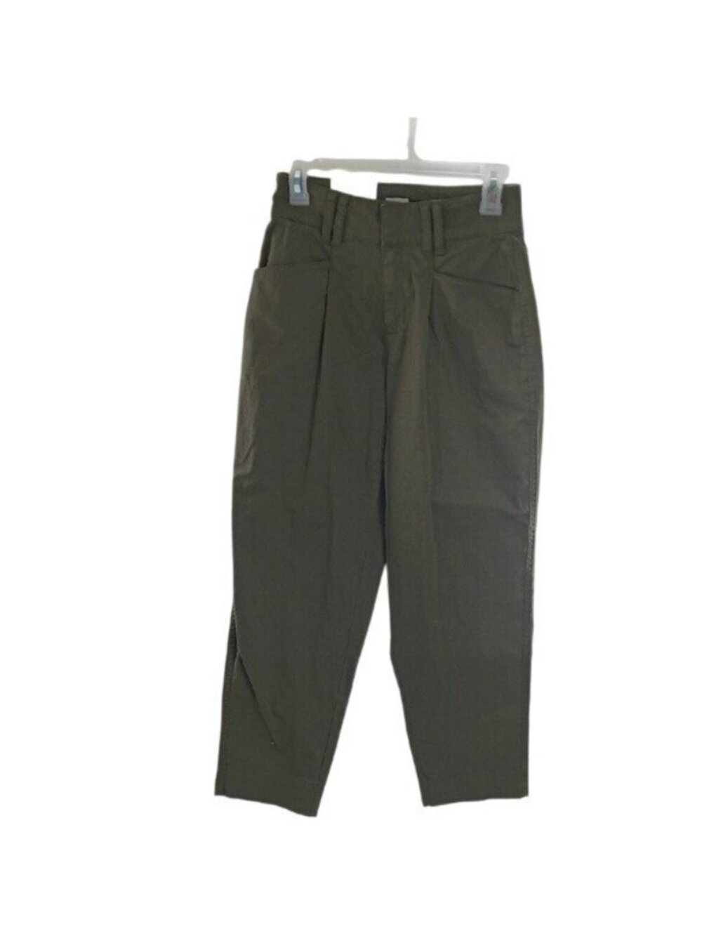 A New Day Pants Women's Green Size 2R Pleated Stretch Chino Ankle